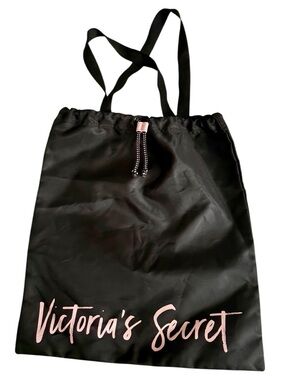 Victoria's Secret Black Tote with Pink Logo Script